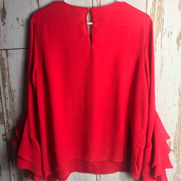 Red chiffon blouse who what wear - Picture 7 of 8